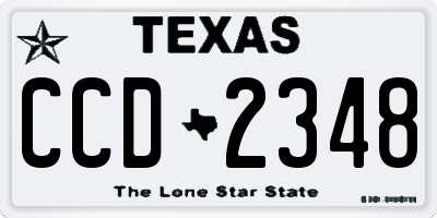 TX license plate CCD2348