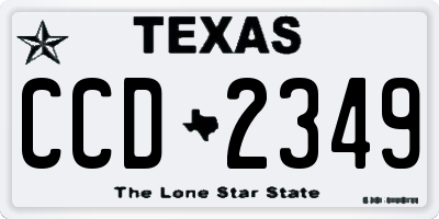 TX license plate CCD2349