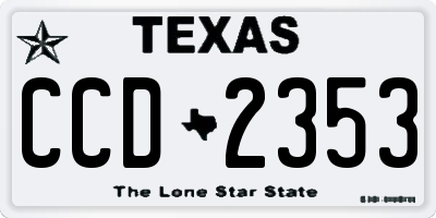 TX license plate CCD2353