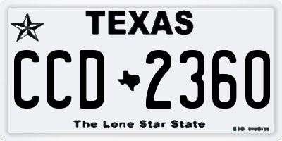 TX license plate CCD2360