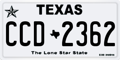 TX license plate CCD2362
