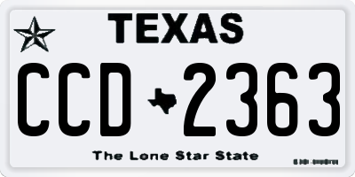 TX license plate CCD2363