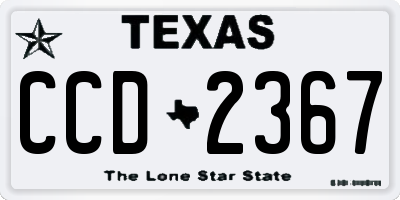 TX license plate CCD2367