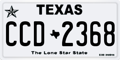 TX license plate CCD2368