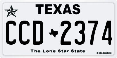 TX license plate CCD2374