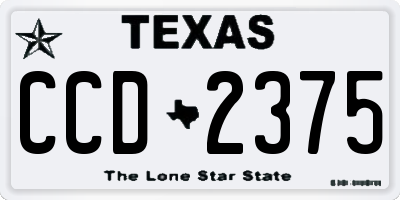 TX license plate CCD2375