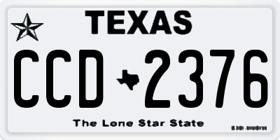 TX license plate CCD2376