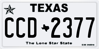 TX license plate CCD2377