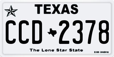 TX license plate CCD2378