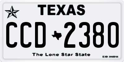 TX license plate CCD2380