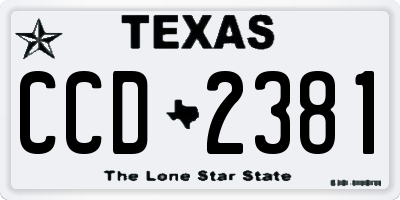 TX license plate CCD2381