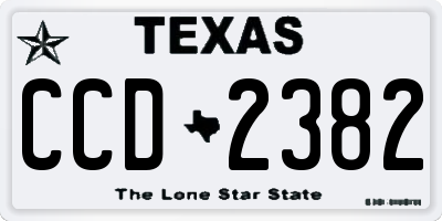 TX license plate CCD2382
