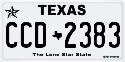 TX license plate CCD2383