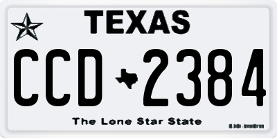 TX license plate CCD2384