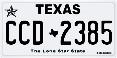 TX license plate CCD2385