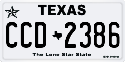 TX license plate CCD2386