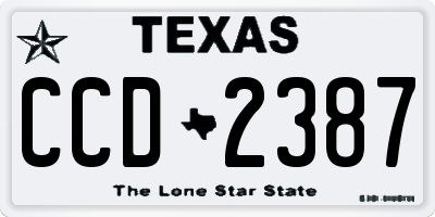 TX license plate CCD2387