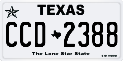 TX license plate CCD2388