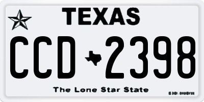TX license plate CCD2398