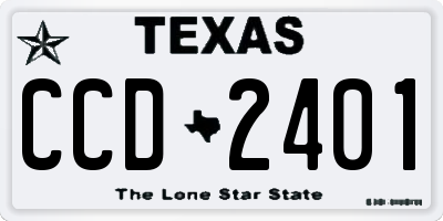 TX license plate CCD2401