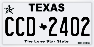TX license plate CCD2402