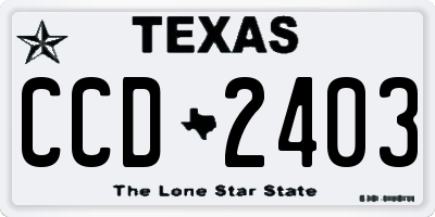 TX license plate CCD2403