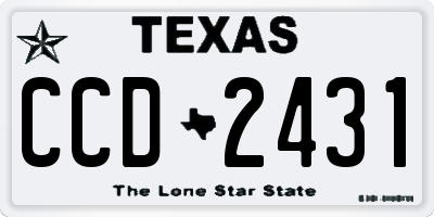 TX license plate CCD2431