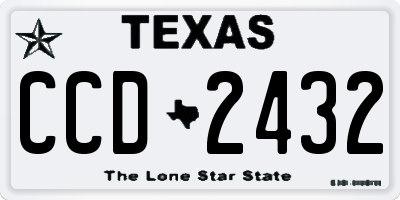 TX license plate CCD2432