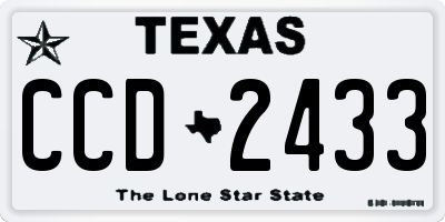 TX license plate CCD2433