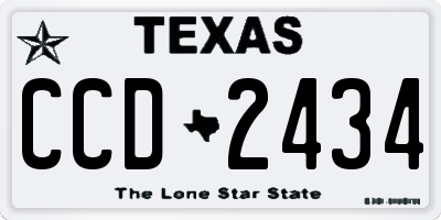 TX license plate CCD2434