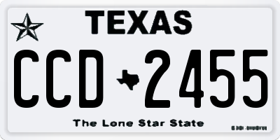 TX license plate CCD2455