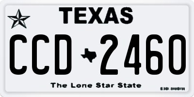TX license plate CCD2460