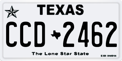 TX license plate CCD2462