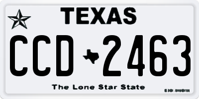 TX license plate CCD2463