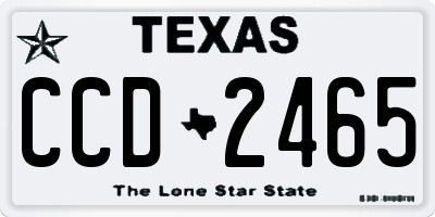TX license plate CCD2465