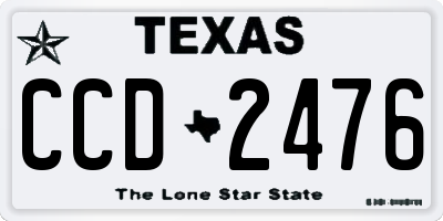 TX license plate CCD2476