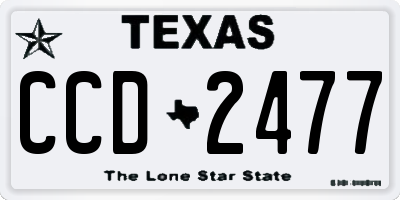 TX license plate CCD2477