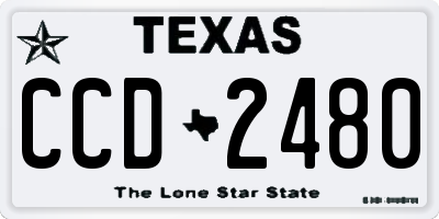 TX license plate CCD2480
