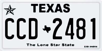 TX license plate CCD2481