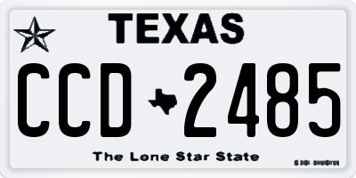TX license plate CCD2485