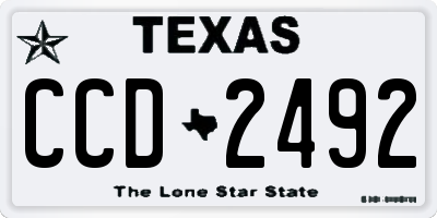 TX license plate CCD2492