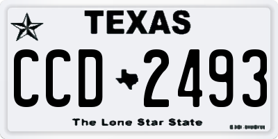 TX license plate CCD2493