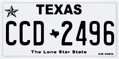 TX license plate CCD2496