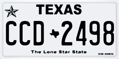 TX license plate CCD2498