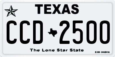 TX license plate CCD2500