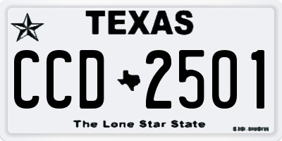 TX license plate CCD2501