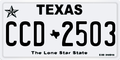 TX license plate CCD2503