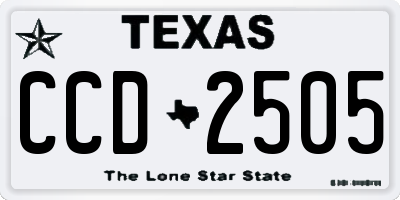 TX license plate CCD2505