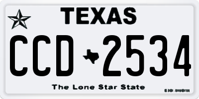 TX license plate CCD2534