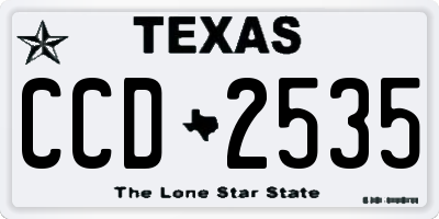 TX license plate CCD2535